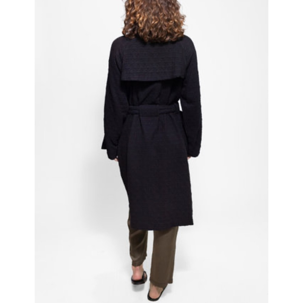 Raquel Allegra Trench Black Blazer Coat EUC Size Large designer - Picture 3 of 8